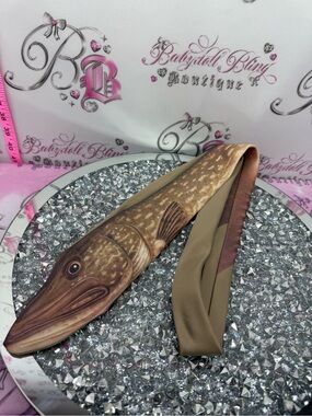 Ralph Marlin tie fish Brown Fish Novelty Necktie